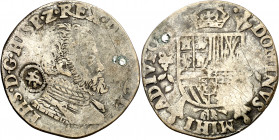 1566. Felipe II. Nimega. 1/5 de escudo. (Vti. 874) (Van Gelder & Hoc 212-6d). Contramarca (MBC) león de Holanda (De Mey 945). Ex Áureo 26/09/2007, nº ...