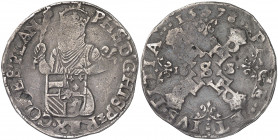1578. Felipe II. Brujas. 1/2 escudo de los Estados. (Vti. 1138) (Van Gelder - Hoc 246-7). Ex Áureo 26/09/2007, nº 673. Rara. 14,44 g. MBC-.