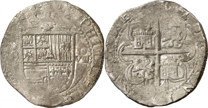 s/d. Felipe II. Sevilla. . 8 reales. (AC. 720). 26,73 g. MBC.