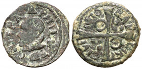 1616. Felipe III. Barcelona. 1 diner. (AC. 12) (Cru.C.G. 4347b). Ex Áureo & Calicó 22/05/2019, nº 1268. 0,85 g. MBC.