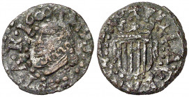 1600. Felipe III. Granollers. 1 diner. (A.N. 38, pág. 180, tipo D, probablemente falsa de época). Busto a izquierda. Buen ejemplar. Rara. 0,64 g. MBC+...