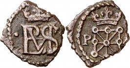 s/d. Felipe IV. Pamplona. 1/2 cornado. (AC. 58). Ex Áureo 17/12/2003, nº 3767. Rara. 1,03 g. MBC+.