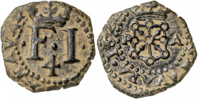 1622. Felipe IV. Pamplona. 4 cornados. (AC. 75). Buen ejemplar. Ex Áureo 28/05/2002, nº 255. 2,51 g. MBC+.