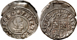1662. Felipe IV. MD (Madrid). Y. 8 maravedís. (AC. 360). Algo descentrada. 2,19 g. MBC-.
