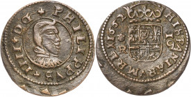 1662. Felipe IV. Coruña. R. 16 maravedís. (AC. 451). Atractiva. 4,61 g. MBC/MBC+.