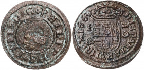 1663. Felipe IV. Segovia. BR. 16 maravedís. (AC. 489). 2,82 g. MBC-/MBC+.