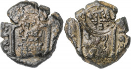 (1641). Felipe IV. Sevilla. (AC. 516) (J.S. H-35). Resello de valor 8 sobre 8 maravedís de Madrid 1622. 5,17 g. MBC-.