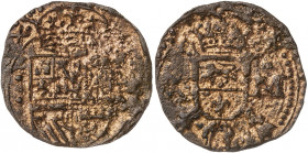s/d (1659-1666). Felipe IV. Ruremonde. 1 gigot (1 duit). (Vti. 426) (Van Gelder & Hoc 343). Ex Áureo 26/09/2007, nº 734. 0,83 g. BC-.
