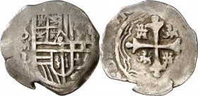 (1622-1631). Felipe IV. México. D. 1 real. (AC. tipo 199). Rara. 3,08 g. MBC-.