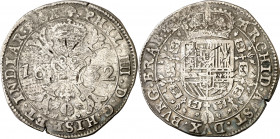 1632. Felipe IV. Bruselas. 1 patagón. (Vti. 1005) (Van Gelder-Hoc 329-3). Ex Áureo 26/09/2007, nº 772. 27,36 g. MBC-.