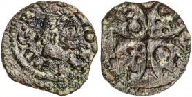 s/d. Guerra dels Segadors. Cervera. 1 diner. (AC. 119) (Cru.C.G. 4592). Busto a derecha. Lluís XIII. Ex Áureo 20/10/1999, nº 3660. 0,86 g. MBC+.