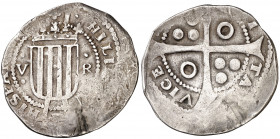 (1641). Guerra dels Segadors. Vic. 5 rals. (AC. 264) (Cru.Segadors 179.I, mismo ejemplar). Felipe IV. Ex Euroshekel 21/12/1987, nº 678. Ex Colección B...