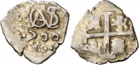 1700. Carlos II. Lima. 1/2 real. (AC. 137). Escasa. 1,14 g. BC+/MBC-.
