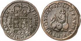 1720. Felipe V. Barcelona. 1 maravedí. (AC. 45). 1,81 g. MBC/MBC-.