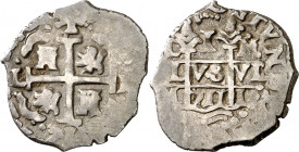 1711. Felipe V. Lima. M. 1 real. (AC. 391). Doble fecha y doble ensayador. Escasa. 2,91 g. MBC.