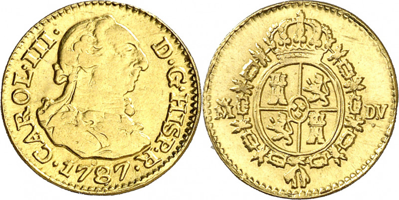 1787. Carlos III. Madrid. DV. 1/2 escudo. Falsa de joyería. 1,72 g. (MBC).