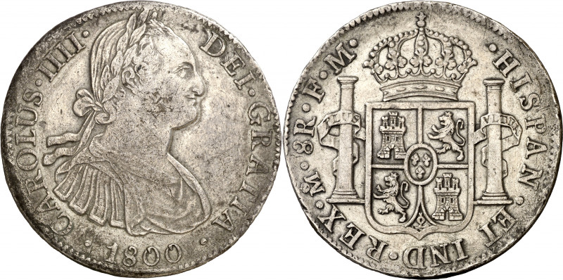 1800. Carlos IV. México. FM. 8 reales. (AC. 965). Golpecitos. 26,85 g. MBC/MBC+....