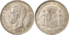 1871*1871. Amadeo I. SDM. 5 pesetas. (AC. 1). 25,06 g. MBC.