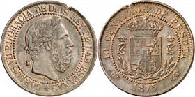 1875. Carlos VII, Pretendiente. Oñate. 10 céntimos. (AC. 5). Muesca en canto. 10,06 g. MBC+.