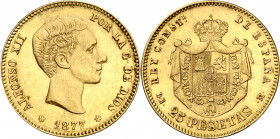 1877*1-77. Alfonso XII. DEM. 25 pesetas. (AC. 68). 8,04 g. EBC.