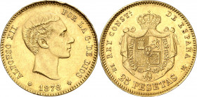 1878*1878. Alfonso XII. EMM. 25 pesetas. (AC. 71). 8,04 g. EBC-.
