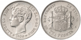 1900*1900. Alfonso XIII. SMV. 1 peseta. (AC. 59). 5 g. MBC+.