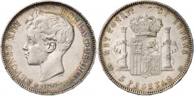 1897*1897. Alfonso XIII. SGV. 5 pesetas. (AC. 107). 24,80 g. MBC+.