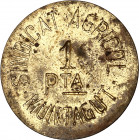 Montagut de Fluvià. Sindicat Agrícol. 1 peseta. (AL. 2236). 2,28 g. MBC.