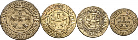 1937. Menorca (Baleares). 10, 25 céntimos, 1 y 2,50 pesetas. (AC. 21 a 24). 4 monedas. EBC/S/C.