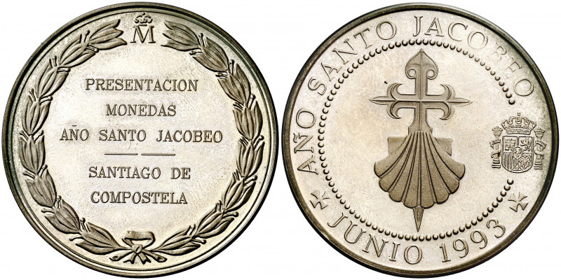 1993. Juan Carlos I. (2000 pesetas). Año Santo Jacobeo. Prueba de presentación. ...