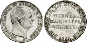 Alemania. Prusia. 1854. Federico Guillermo IV. A (Berlín). 1 taler. (Kr. 466). Bella. Rara así. AG. 22,24 g. S/C-.