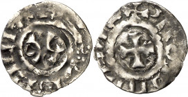 Francia. Guillermo I (886-918) y Guillermo II (918-926). Auvernia. Óbolo de Brioude. (D. falta) (PA. 2213/2217). Leyendas poco visibles. 0,44 g. MBC.