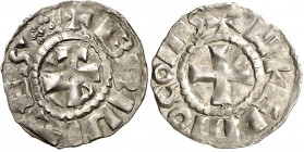 Francia. Guillermo I (886-918) y Guillermo II (918-926). Auvernia. Dinero de Brioude. (D. 816) (PA. 2215). 1,45 g. MBC+.