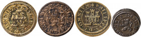 Lote de 4 cobres españoles, Felipe II (tres) y Felipe III. A examinar. BC+/MBC.