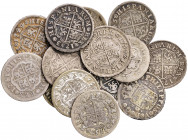 1732 a 1759. Felipe V y Fernando VI. Madrid. 1 real. Lote de 14 monedas, fechas distintas. A examinar. BC/MBC-.