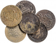 1837 a 1868. Isabel II. Barcelona. Lote de 6 monedas. A examinar. BC/MBC.