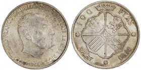 1966*1966. Franco. 100 pesetas. Lote de 2 monedas. A examinar. EBC.