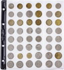 Álbum con 234 monedas de diferentes países latinoamericanos, en diversos metales. A examinar. BC-/S/C.