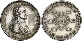 1789. Carlos IV. Murcia. Proclamación. (Ha. 76) (V.Q. 13130). Grabador: M. Peleguer y Tossar. Rayitas. Ex Colección Breogán, Áureo 22/10/1998, nº 267....