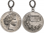 Francia. 1895. Distrito de Marennes. Saint-Agnant. Concurso agrícola. Con anilla articulada en forma de láurea. Plata. 20 g. Ø39 mm. S/C-.