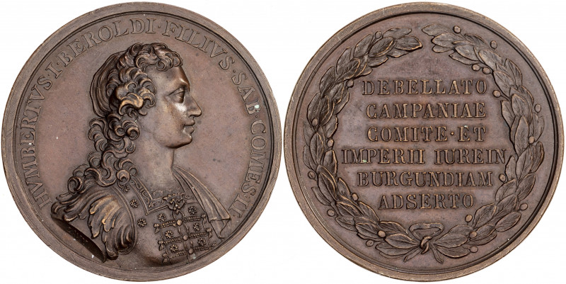 Italia. Saboya. (1865). Humberto I, Biancamano (1003-1047). Grabador: Lavy. Bron...