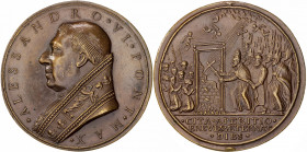 Estados Pontificios. s/d. Alejandro VI (Roderic de Borja) (1492-1503). (Cru.Medalles 68). Firmado: G. Paladino. Acuñación posterior. Bronce. 52,09 g. ...