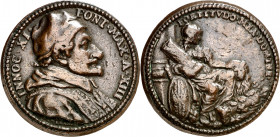 Estados Pontificios. s/d. Inocencio XI (1676-1699). Medalla anual, 1689. Acuñada como invitación a la perseverancia en la lucha contra los turcos. (Ma...