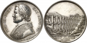 Estados Pontificios. 1851. Pío IX. Construcción del puente de Ariccia. Año VI. Firmado: Gius Gerbara. Prueba de metal en canto. Ex Áureo 26/09/2007, n...