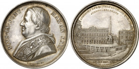 Estados Pontificios. 1867. Pío IX. (Rinaldi 61). Año XXII. En exergo: ANMDCCCLXVII. Firmado: I. Bianchi. Rayitas. Bella. Plata. 35,22 g. Ø43 mm. EBC....