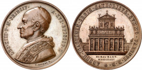 Estados Pontificios. 1893. León XIII. Año XVI. En exergo: XIKALMART /MDCCCXCIII. Firmado: L. Giorgi. F. Bronce. 24,62 g. Ø40 mm. EBC.