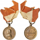 Países Bajos. 1896. Utrecht. Fiesta de estudiantes. Tiro de salón. Con anilla y cinta. Ex Áureo 26/09/2007, nº 2976. Bronce. 5,44 g. Ø22 mm. MBC+....
