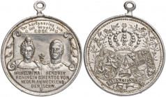 Países Bajos. 1901. Matrimonio de la Reina Guillermina con el Conde Hendrik. Con anilla. Ex Áureo 26/09/2007, nº 2977. Aluminio. 6,31 g. Ø39 mm. EBC....
