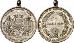 Suiza-Alemania-Italia. 1880. A los obreros del túnel del Gotardo. Iniciales P. E. y C. M. grabadas a buril. Firmado: H. Bovy. Golpecito en canto, pero...