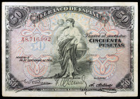 1906. 50 pesetas. (Ed. B99a) (Ed. 315a). 24 de septiembre. Serie A. MBC-.